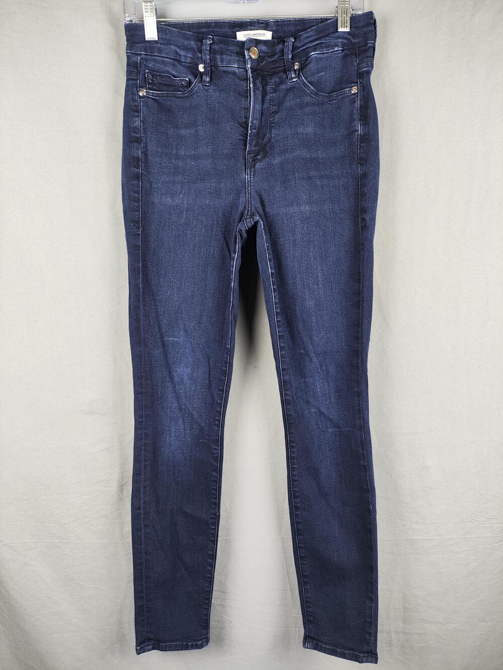Good American Jeans Womens 6/28 Blue Dark Wash High Rise Skinny Stretch Denim